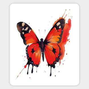 orange watercolor butterfly Sticker